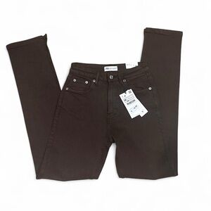Zara Brown High Waisted Full Length Jeans NWT